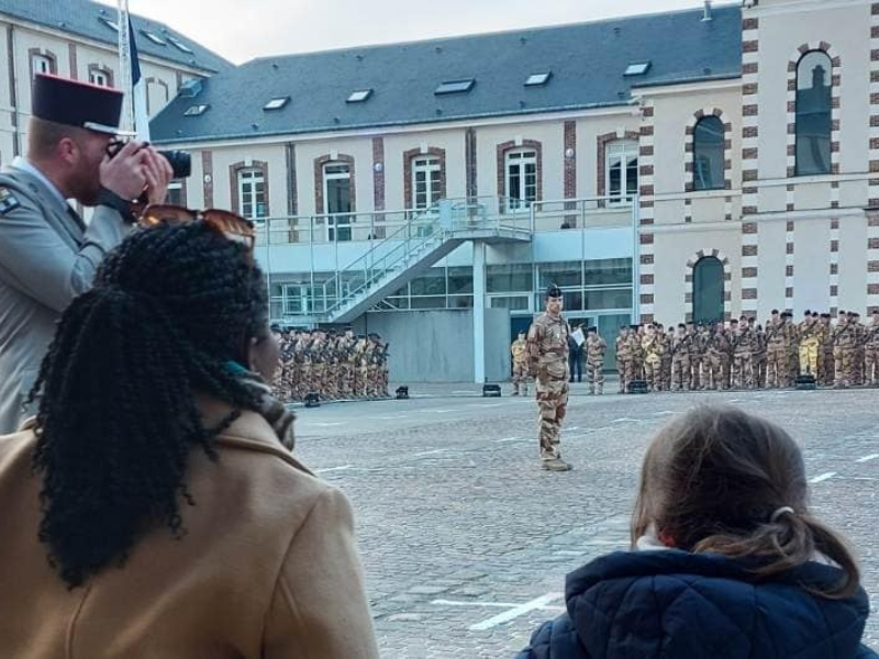 Cérémnie interarmes des Dragons à Troyes