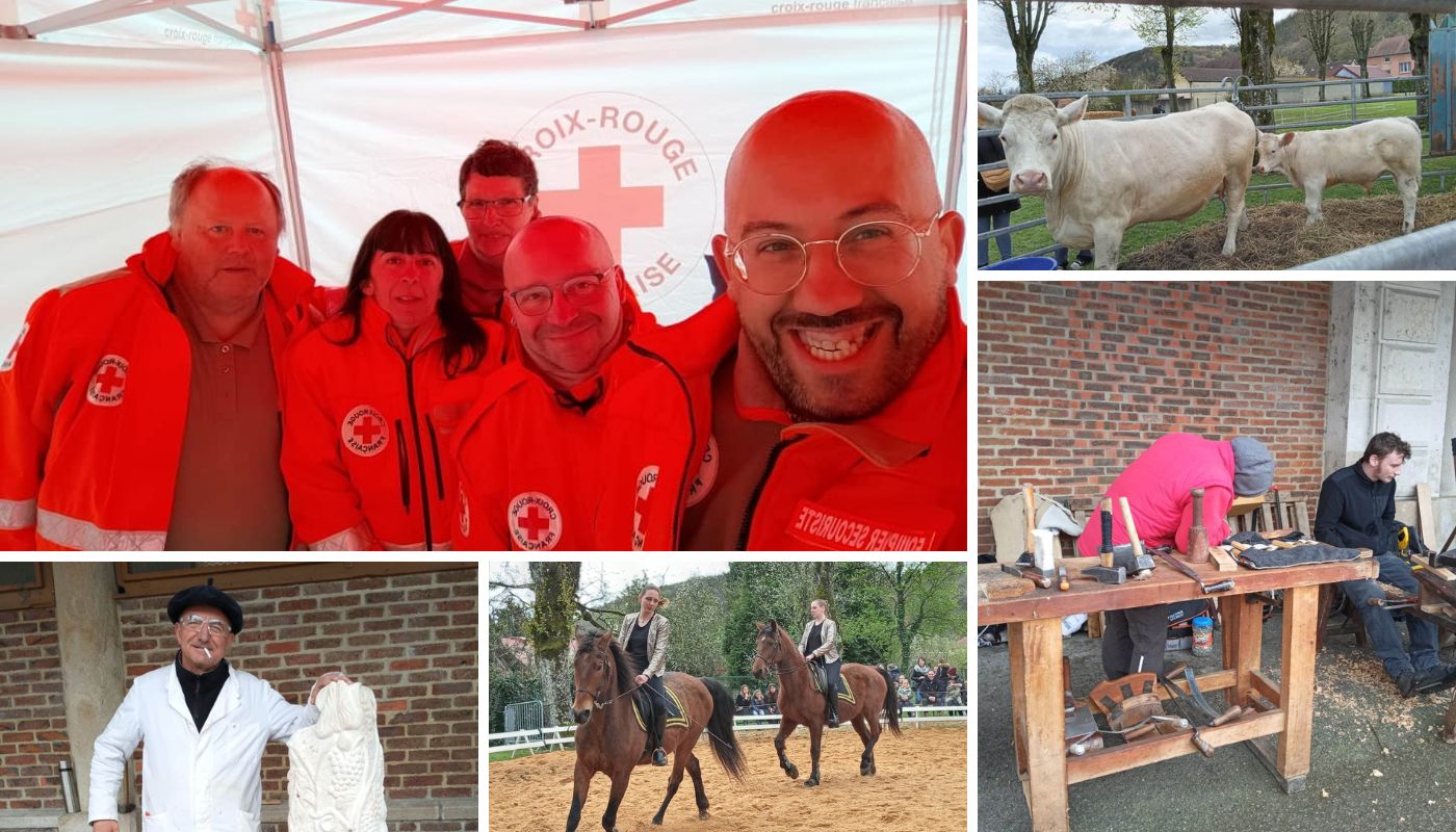 Les bénévoles de la Croix-Rouge à la foire de Bar-sur-Seine