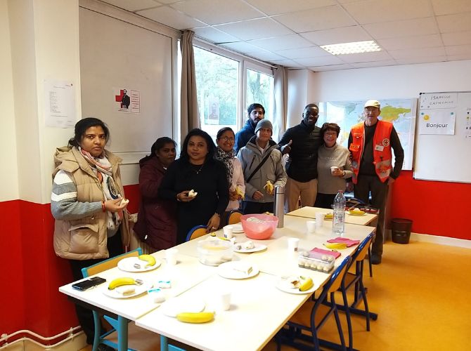 Moment festif au cours de FLE à Troyes
