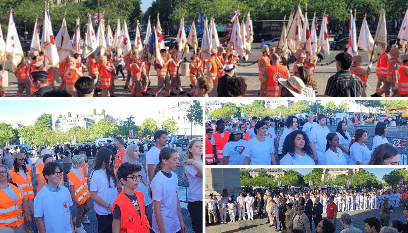Ravivage de la flamme sous l'Arc de Triomphe